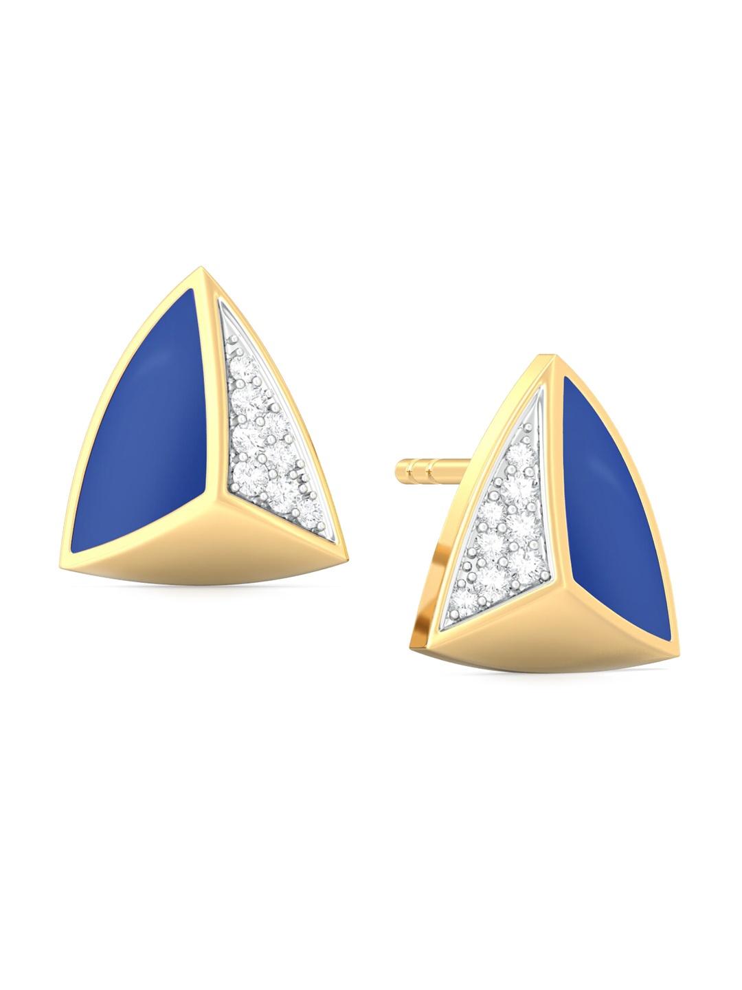 

MELORRA Electrik Diamond-Studded 18KT Gold Studs Earrings- 3.71 gm