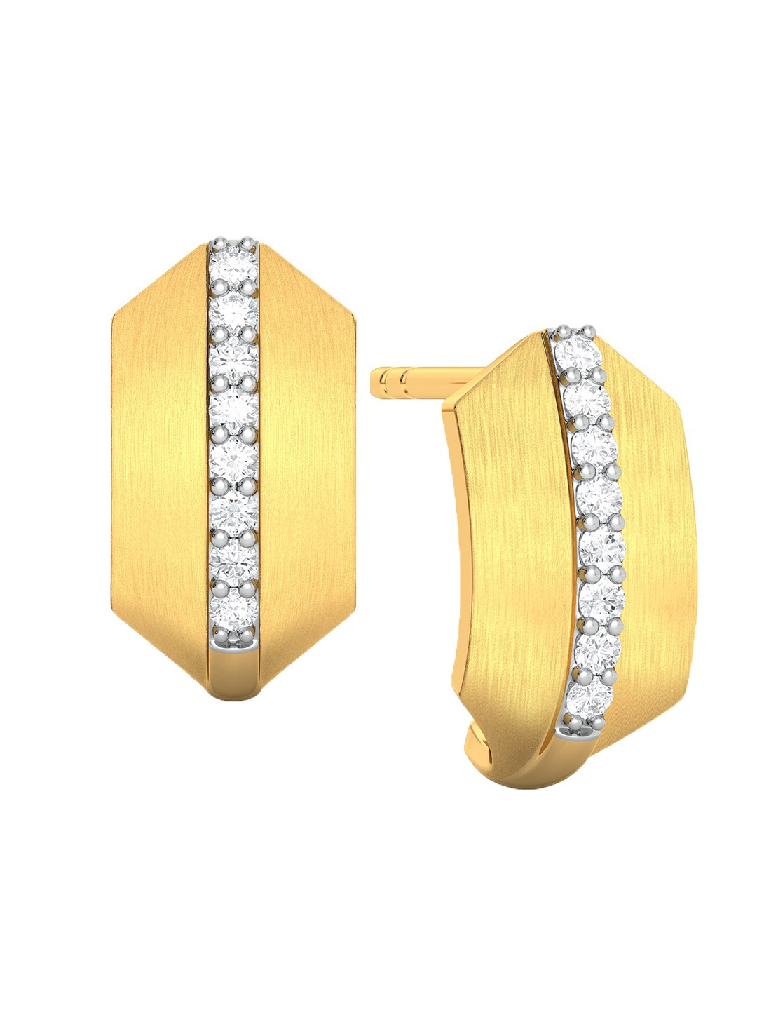 

MELORRA Shine in Line Rhodium-Plated 18KT Gold Diamond Earrings-2.96gm