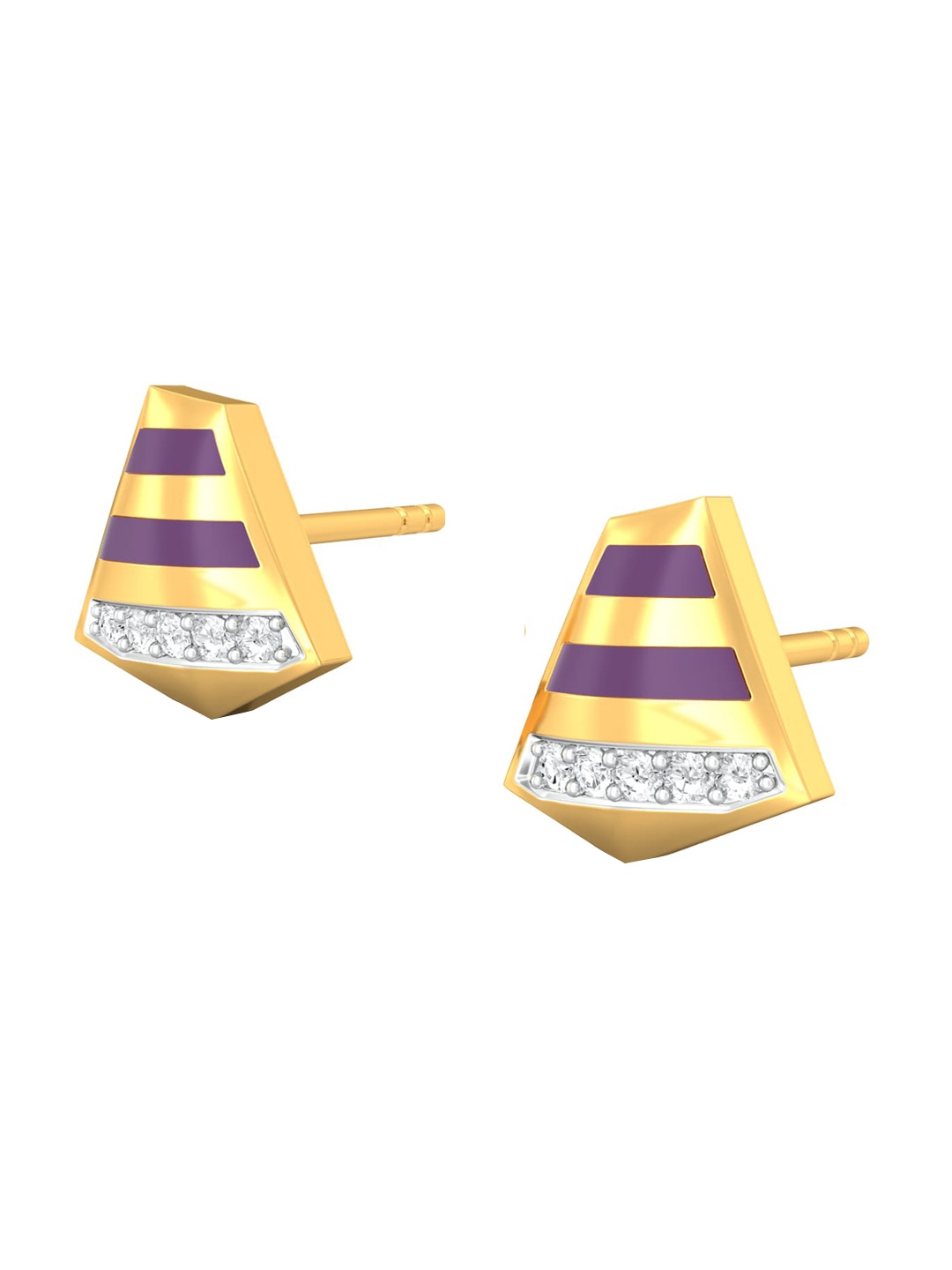 

MELORRA Belle the Cat Diamond-Studded 18KT Gold Studs Earrings- 2.39 gm