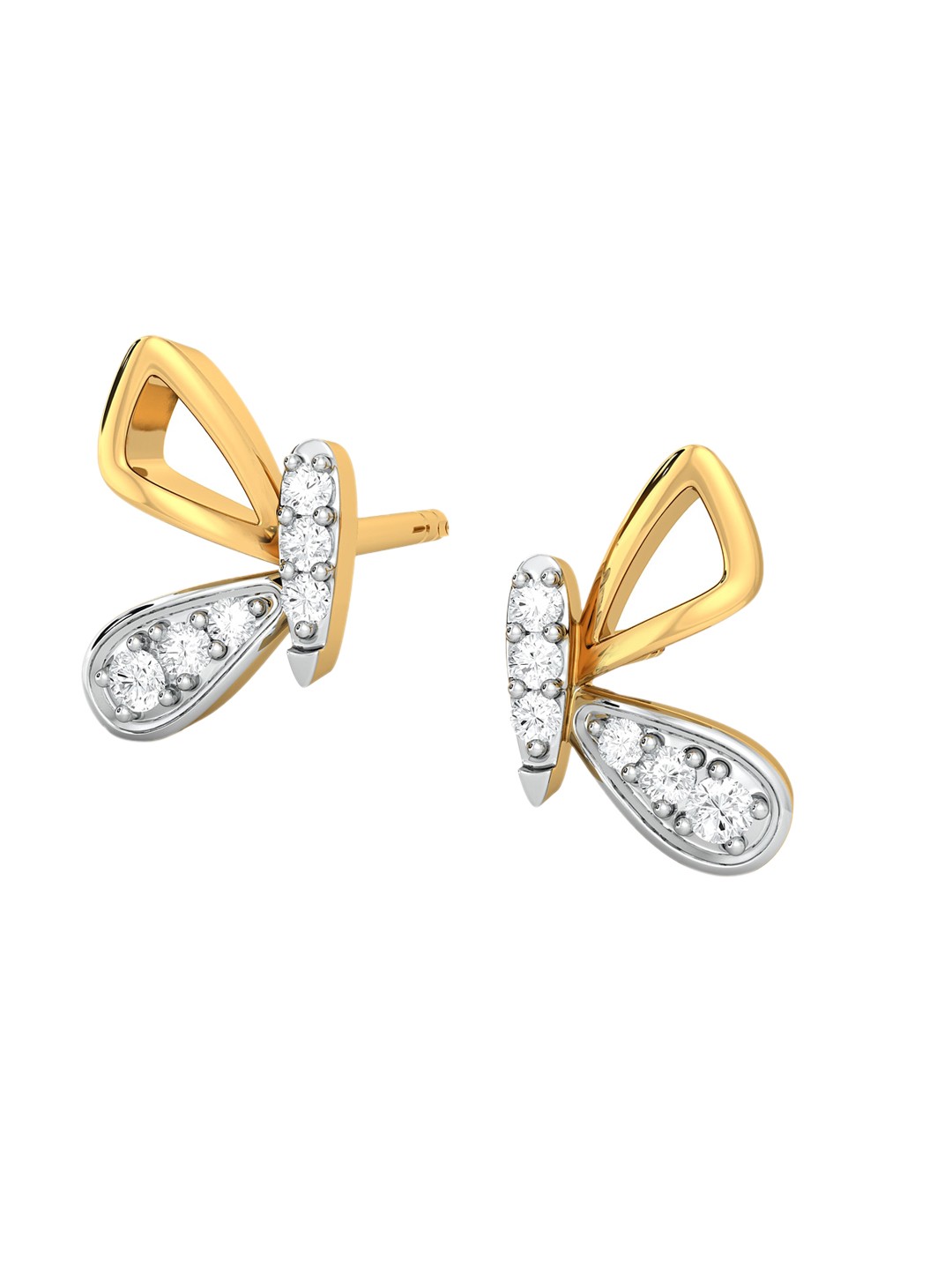 

MELORRA Utter Flutter 18KT Gold Diamond Stud Earrings-1.51gm