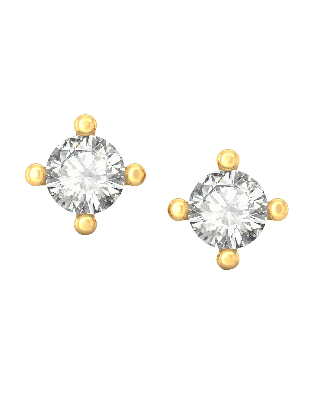 

MELORRA Sparkle Spot Diamond-Studded 18KT Gold Studs Earrings- 0.79 gm