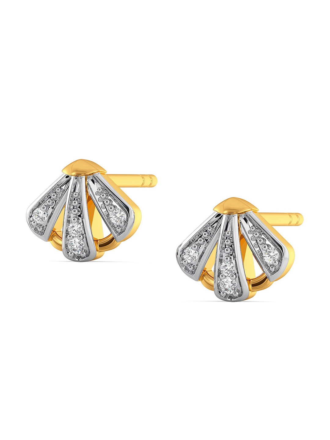 

MELORRA The Coast Show Rhodium-Plated 18KT Gold Diamond Stud Earrings-1.87gm