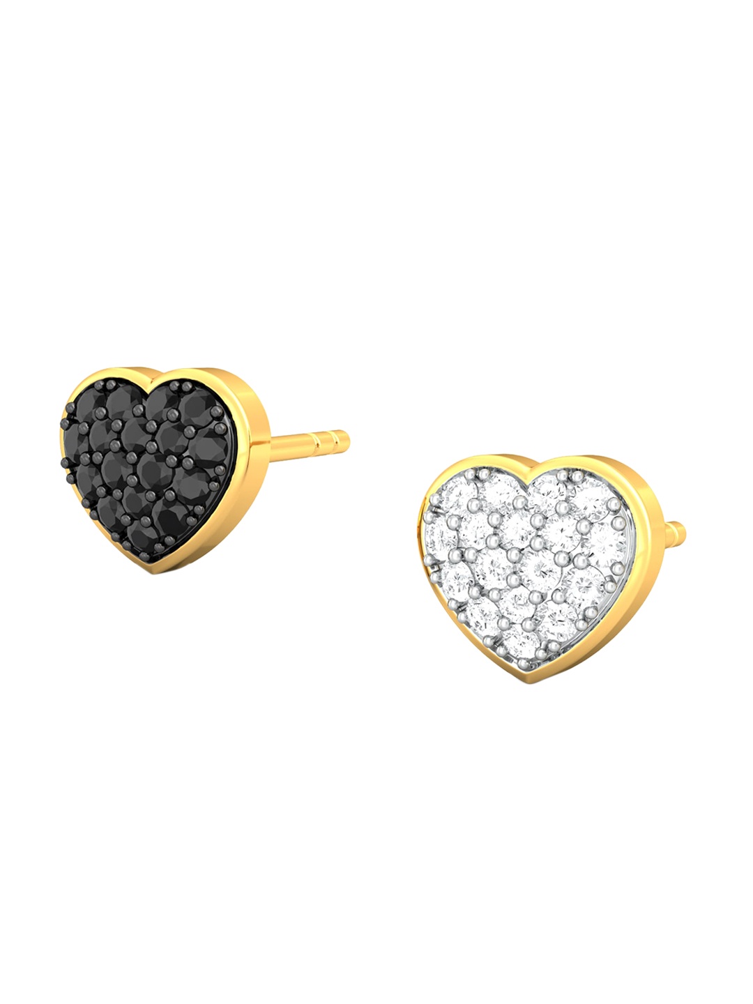 

MELORRA Head Over Heels Rhodium-Plated 18KT Gold Diamond Stud Earrings-1.54gm