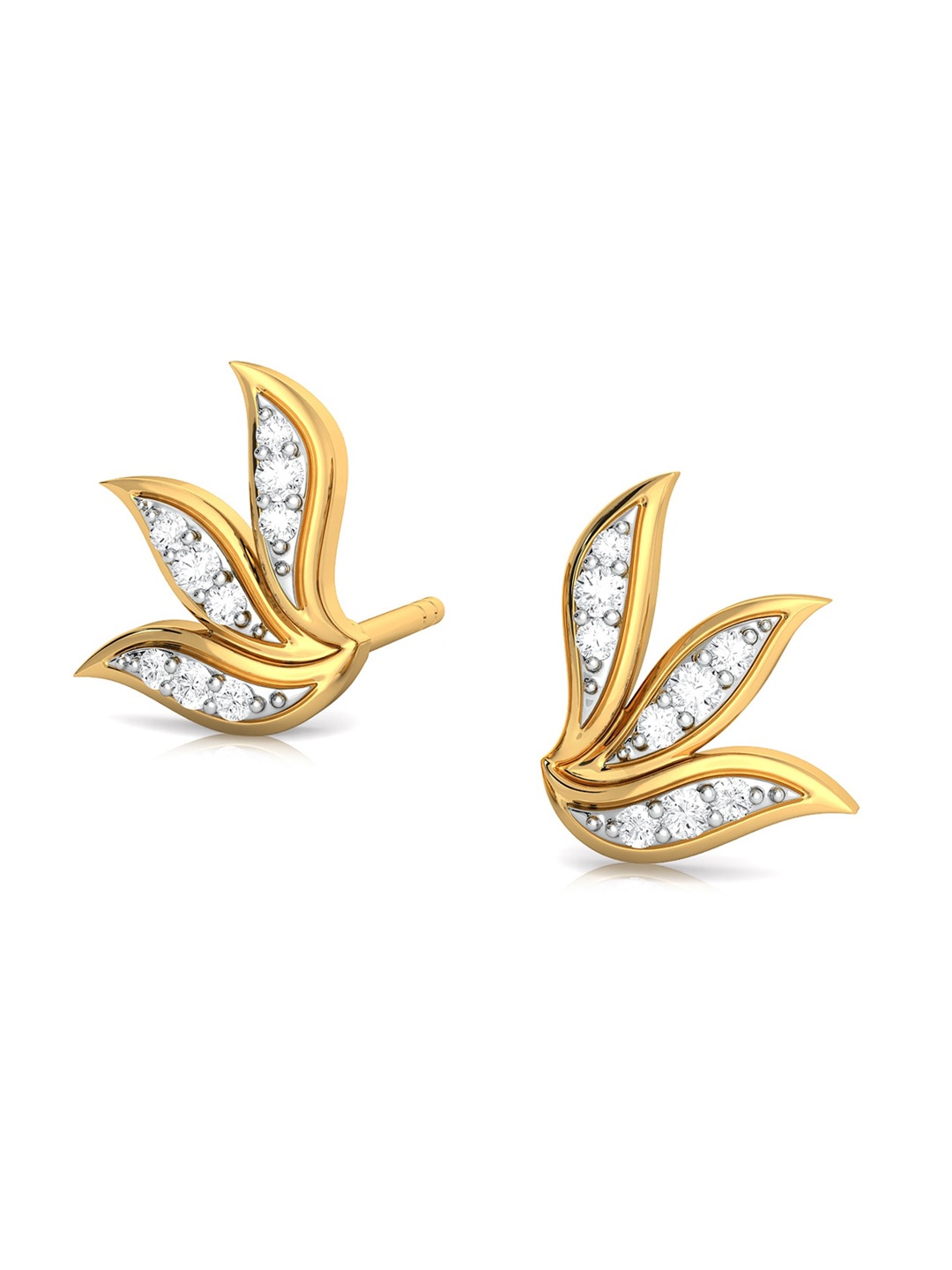

MELORRA 18KT Gold Wreath Bequeath Diamond-Studded Stud Earrings-2.88 g