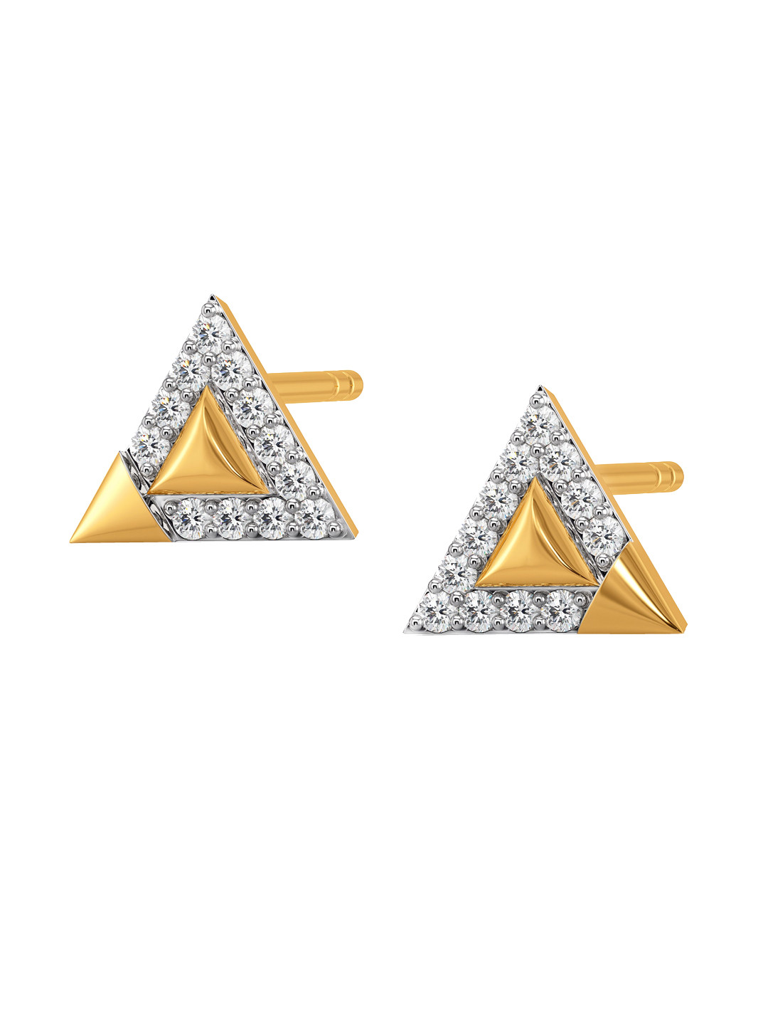 

MELORRA Modest Marks 18KT Gold Diamond Stud Earrings-1.4gm
