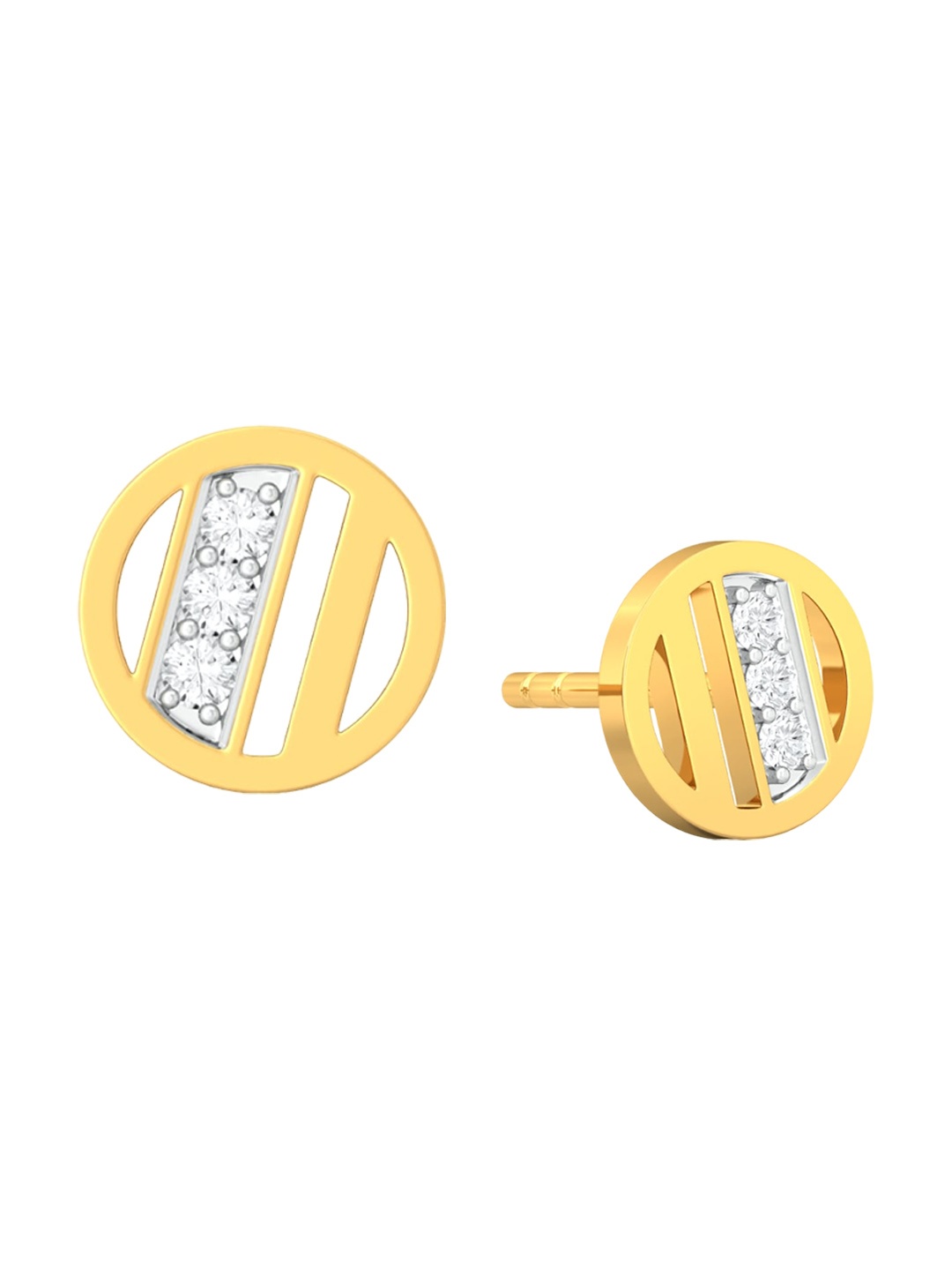 

MELORRA 18KT Gold Summer Sun Diamond-Studded Stud Earrings 2.07 g