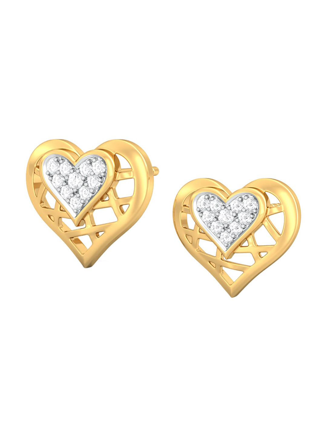 

MELORRA Tricky Tapestry 18KT Gold Diamond Stud Earrings-2.61gm