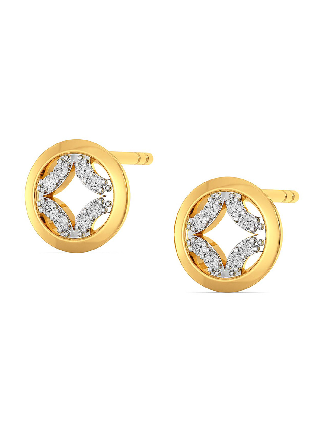 

MELORRA Tuille Jewel 18KT Gold Diamond Stud Earrings-1.78gm