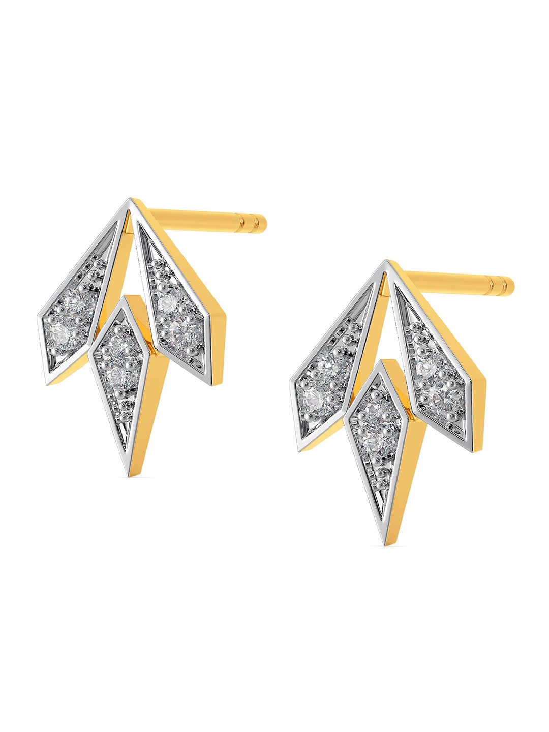 

MELORRA Pretty Powerful Rhodium-Plated 18KT Gold Diamond Stud Earrings-1.89gm