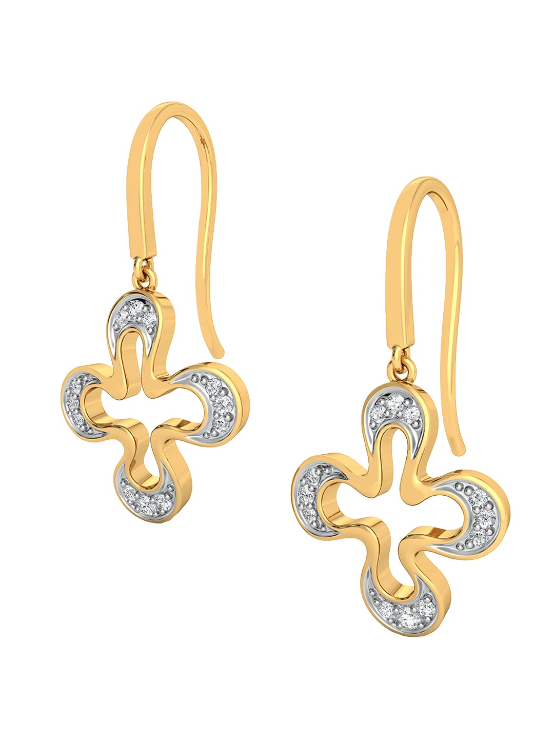 

MELORRA The Romantics Diamond Studded 18KT Gold Drop Earrings - 4.07 gm