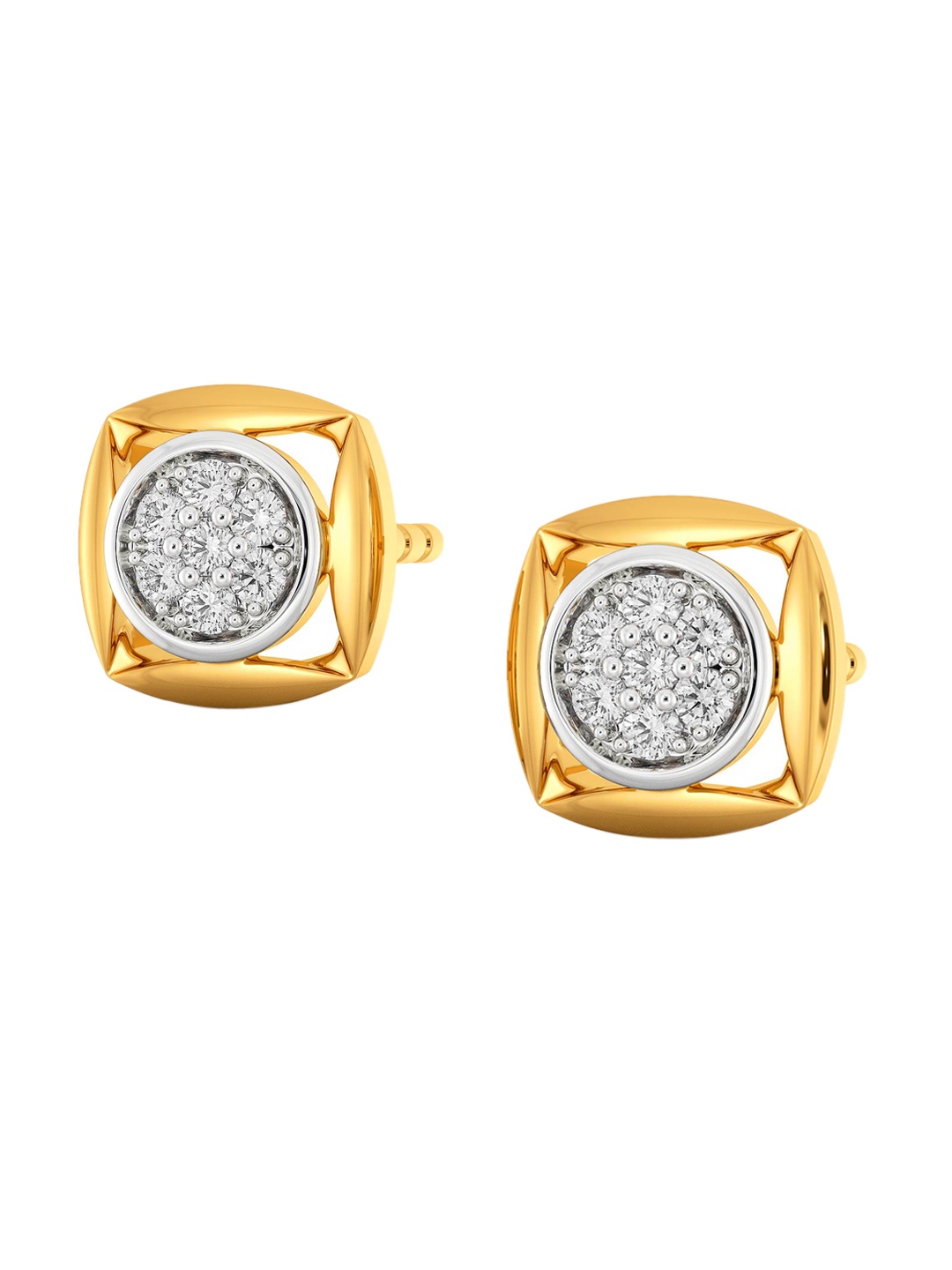 

MELORRA Modest Finds 18KT Gold Diamond Stud Earrings-1.69gm