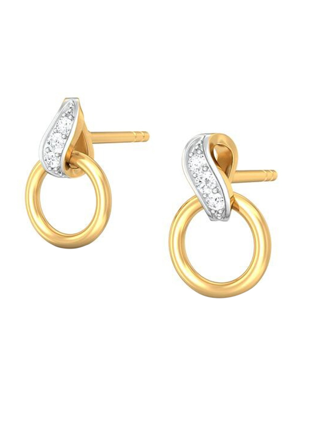 

MELORRA Twirly Whirls 18KT Gold Diamond Earrings-1.51gm