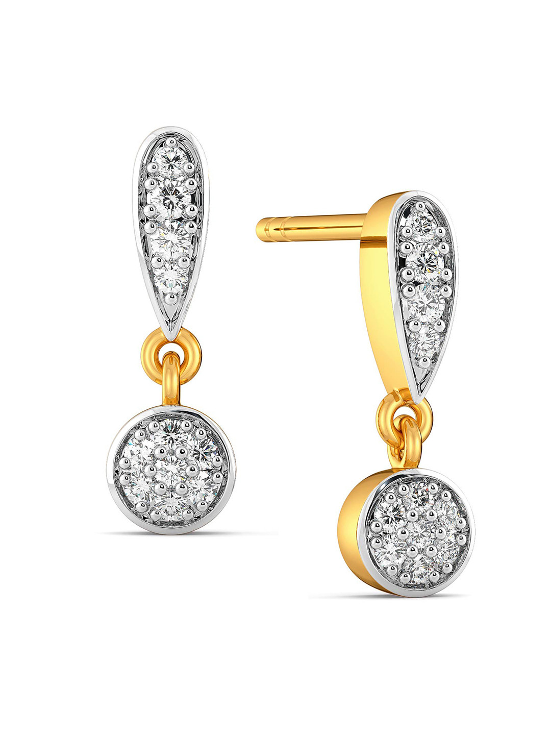 

MELORRA 18KT Gold Sea Surfin Diamond-Studded Stud Earrings- 2.26 g, Yellow