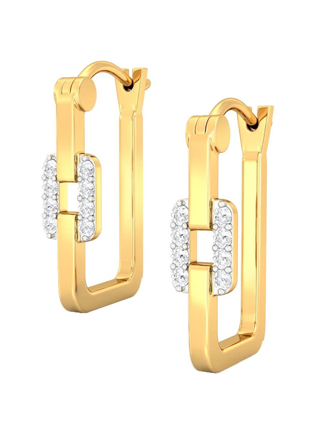 

MELORRA From Here to Eternity Rhodium-Plated Diamond-Studded 18KT Gold Earrings-2.96gm