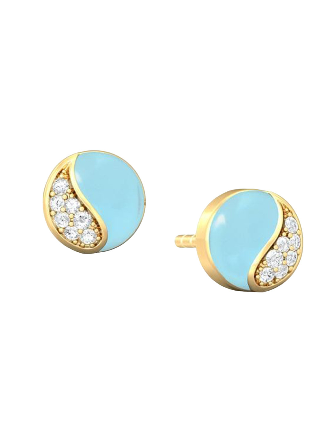 

MELORRA Wave Diamond-Studded 18KT Gold Studs Earrings- 1.92 gm