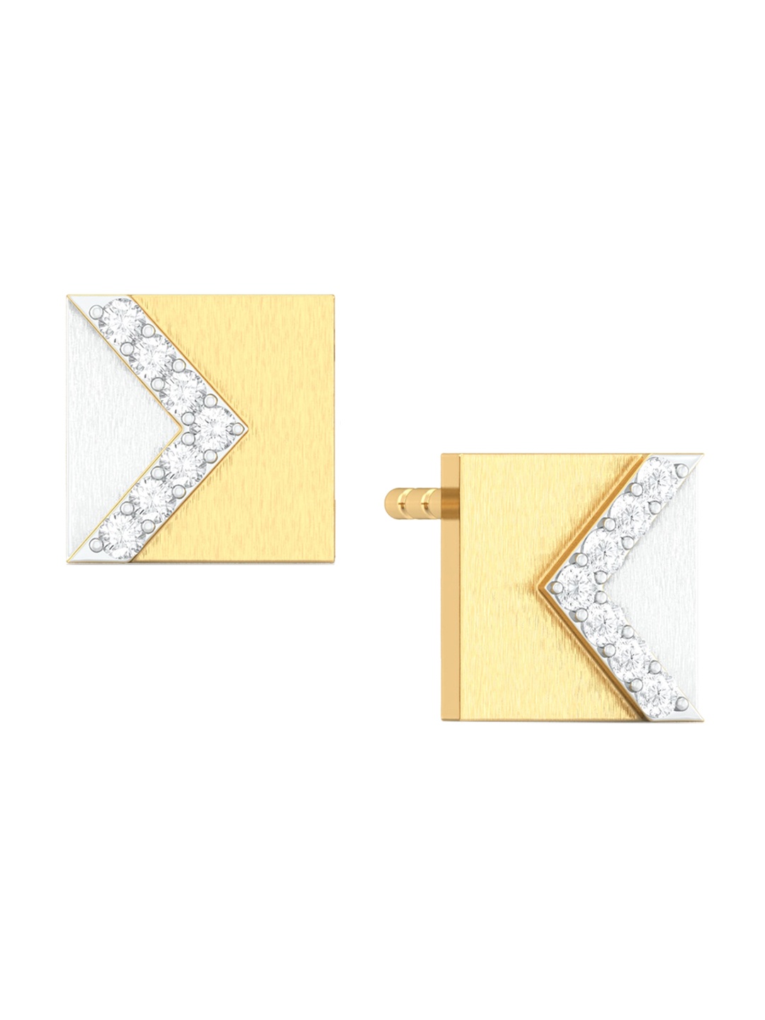 

MELORRA Mountain Mystique Diamond-Studded 18KT Gold Studs Earrings- 2.92 gm