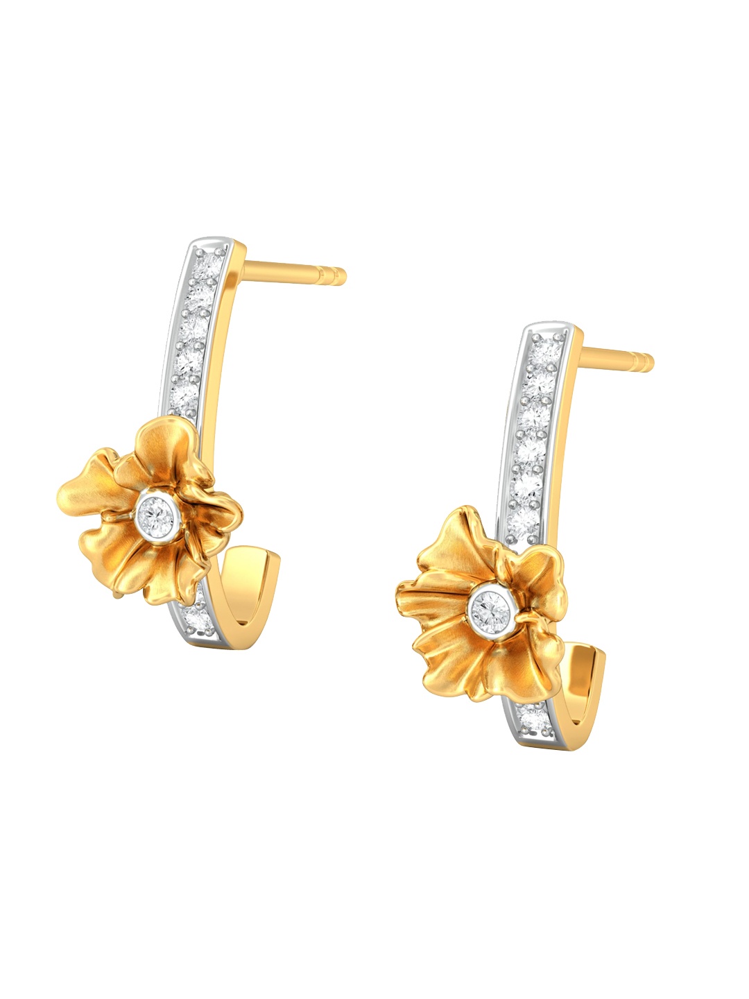 

MELORRA Petite Fleur 18KT Gold Diamond Earrings-3.78gm
