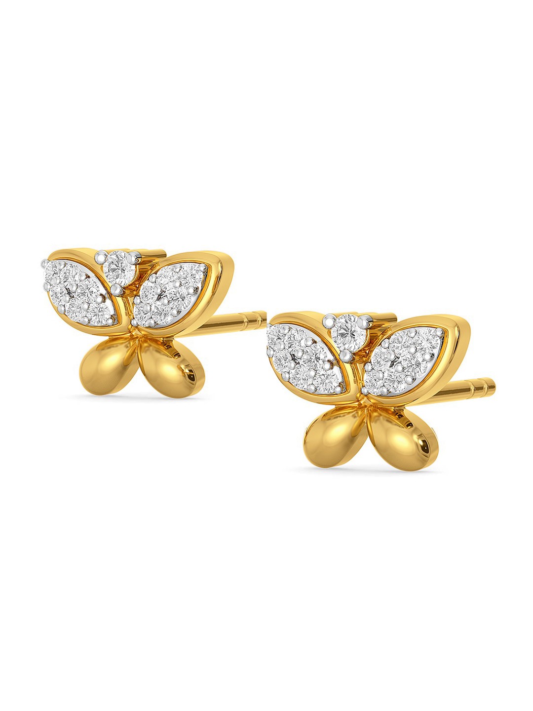 

MELORRA Wings of Glitter 18KT Gold Diamond Stud Earrings-2.29gm