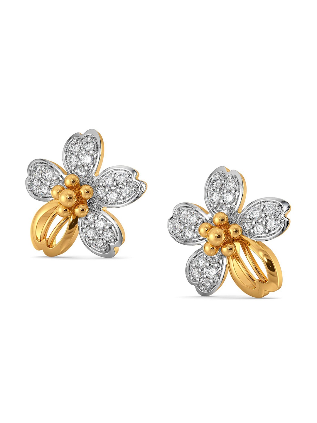 

MELORRA Floral Feat 18KT Gold Diamond Earrings-3.16gm