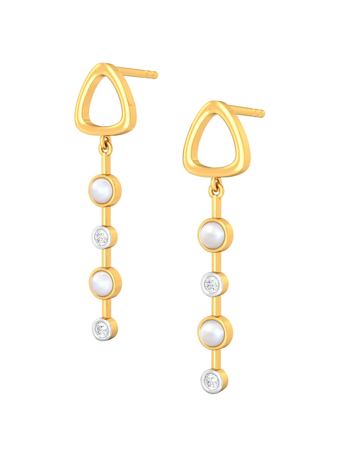 

MELORRA Style Drops Diamond-Studded 18KT Gold Drop Earrings- 3.54 gm