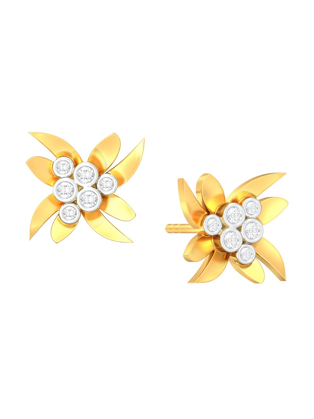 

MELORRA Raven Rose 18KT Gold Diamond Stud Earrings-3.7gm
