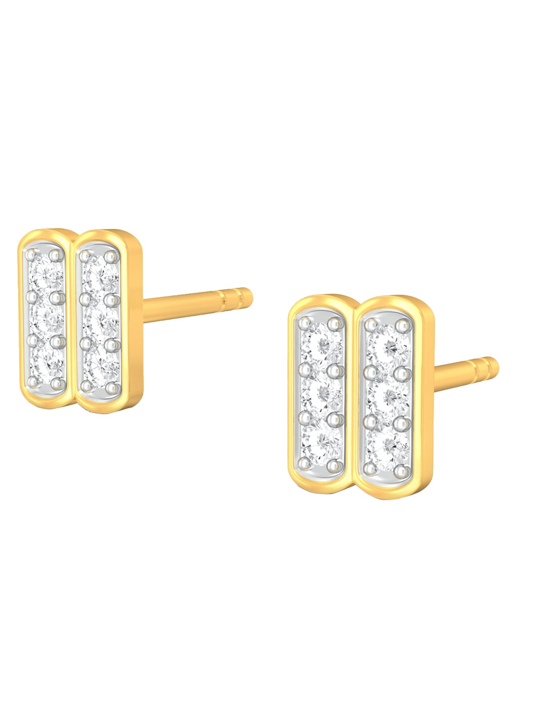 

MELORRA Spots and Stripes 18KT Gold Diamond Stud Earrings-1.41gm
