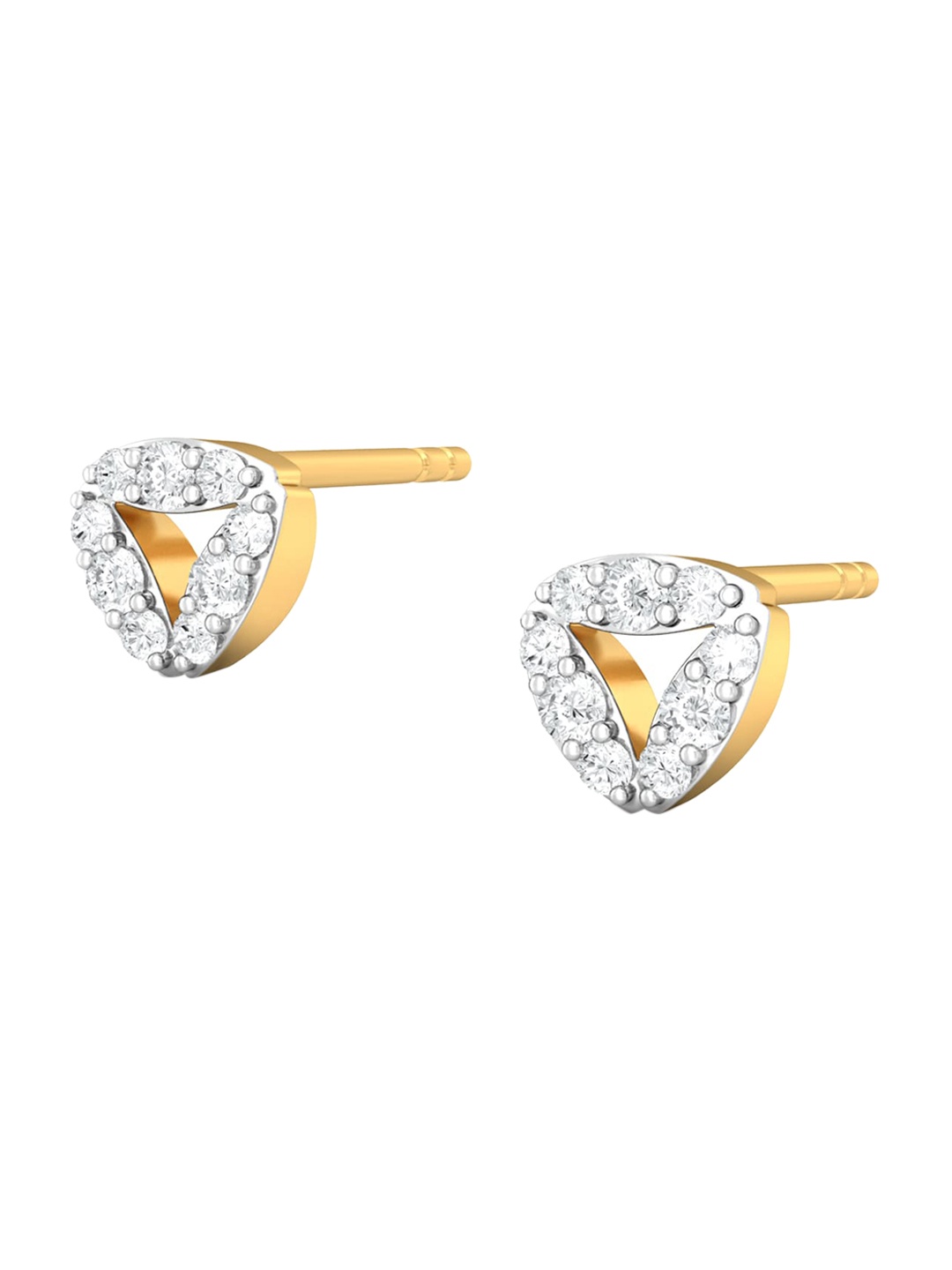 

MELORRA Trio-fic Rhodium-Plated 18KT Gold Diamond Stud Earrings-1.17gm
