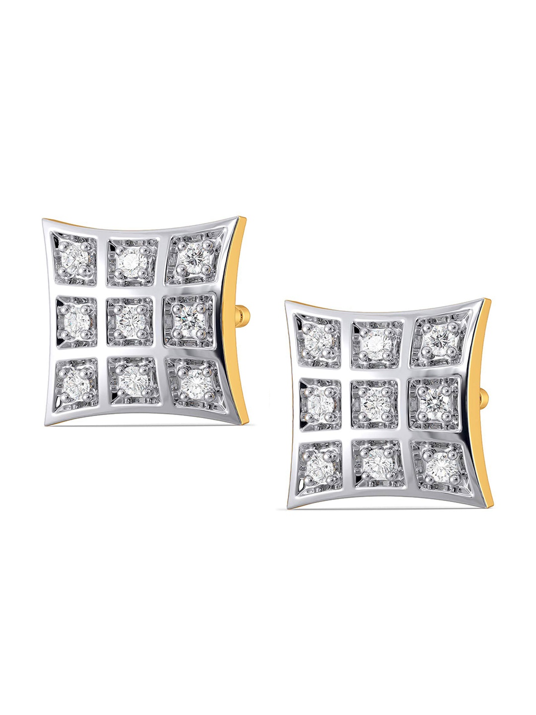 

MELORRA Tattersall Tales Rhodium-Plated 18KT Gold Diamond Earrings-2.27gm