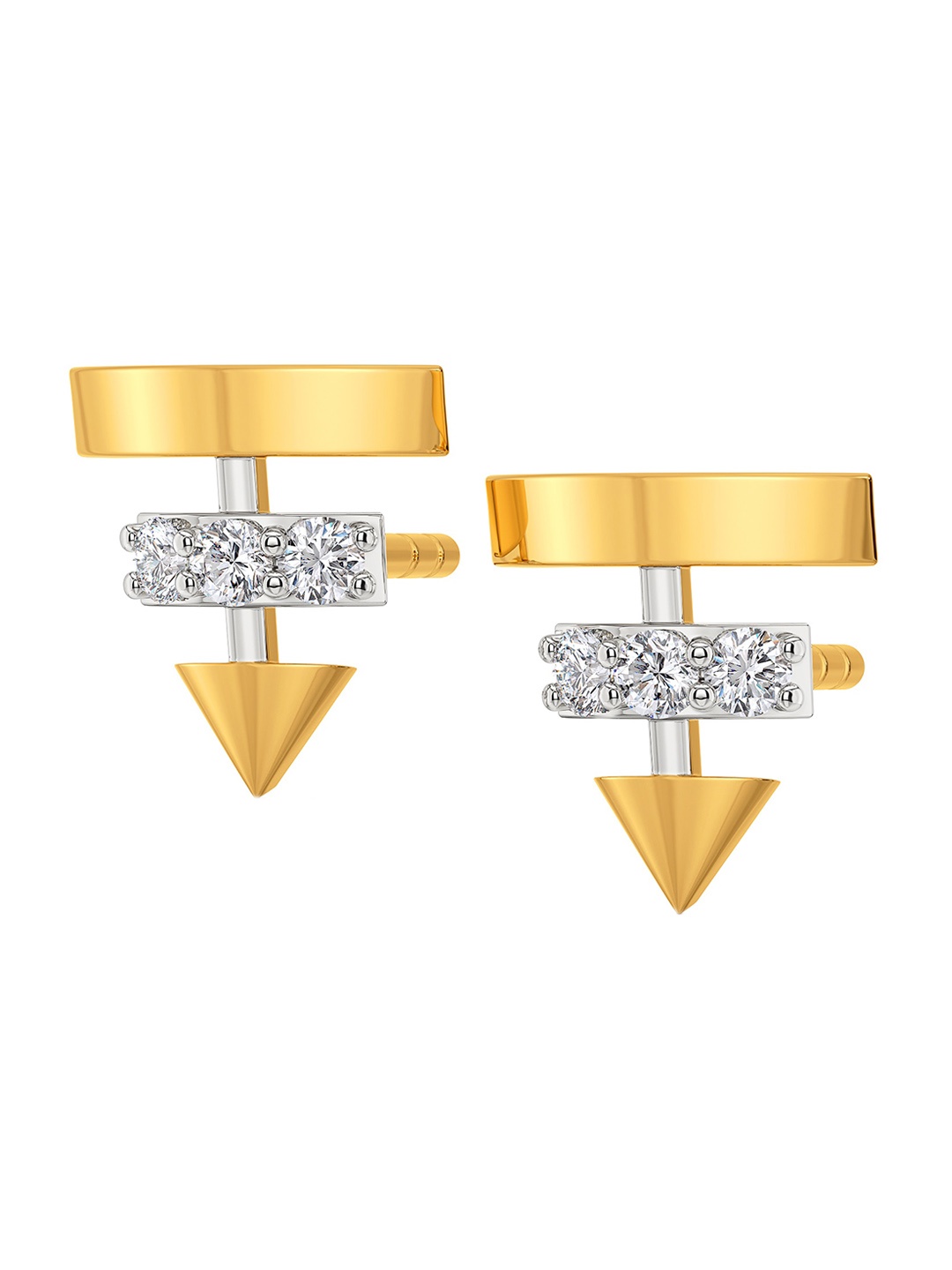 

MELORRA Slant Dance Rhodium-Plated 18KT Gold Diamond Earrings-2.35gm