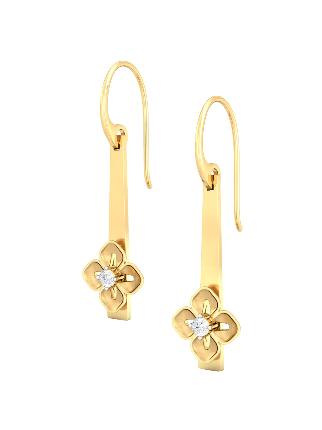 

MELORRA Baby Bloomers 18KT Gold Diamond Earrings-4.28gm