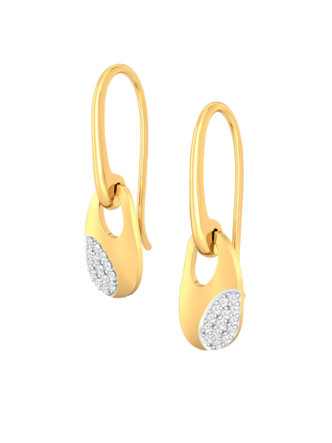 

MELORRA Sweet Spot Diamond-Studded 18KT Gold Drop Earrings- 2.87 gm