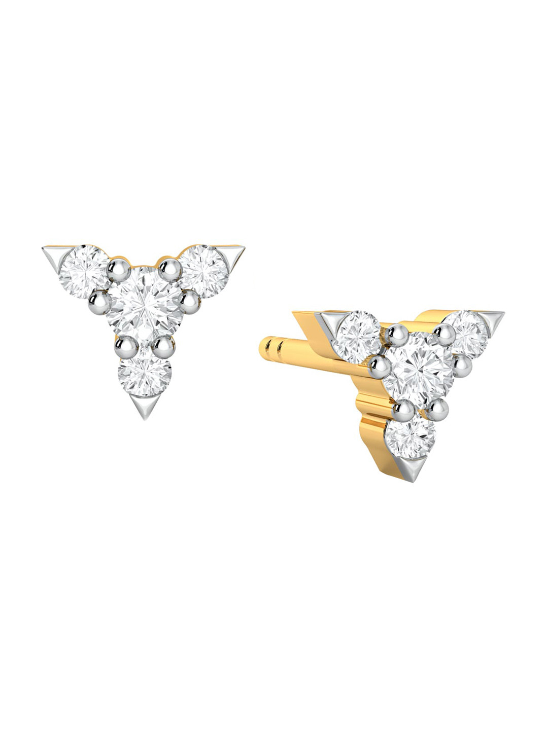 

MELORRA Extra Innings Diamond-Studded Rhodium-Plated 18KT Gold Studs Earrings- 1.02 gm