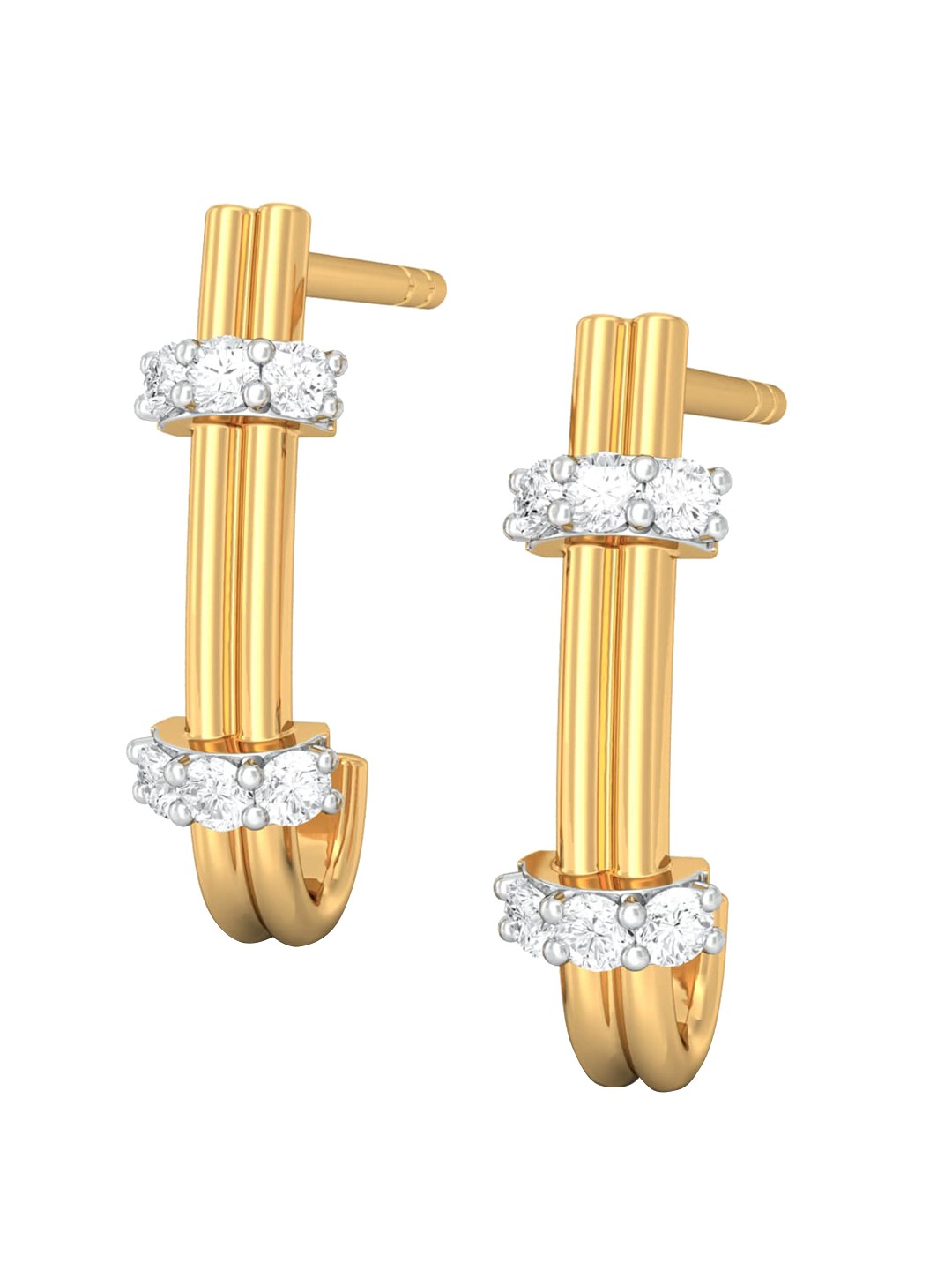 

MELORRA Eternal Sunshine 18KT Gold Diamond Hoop Earrings-2.31gm