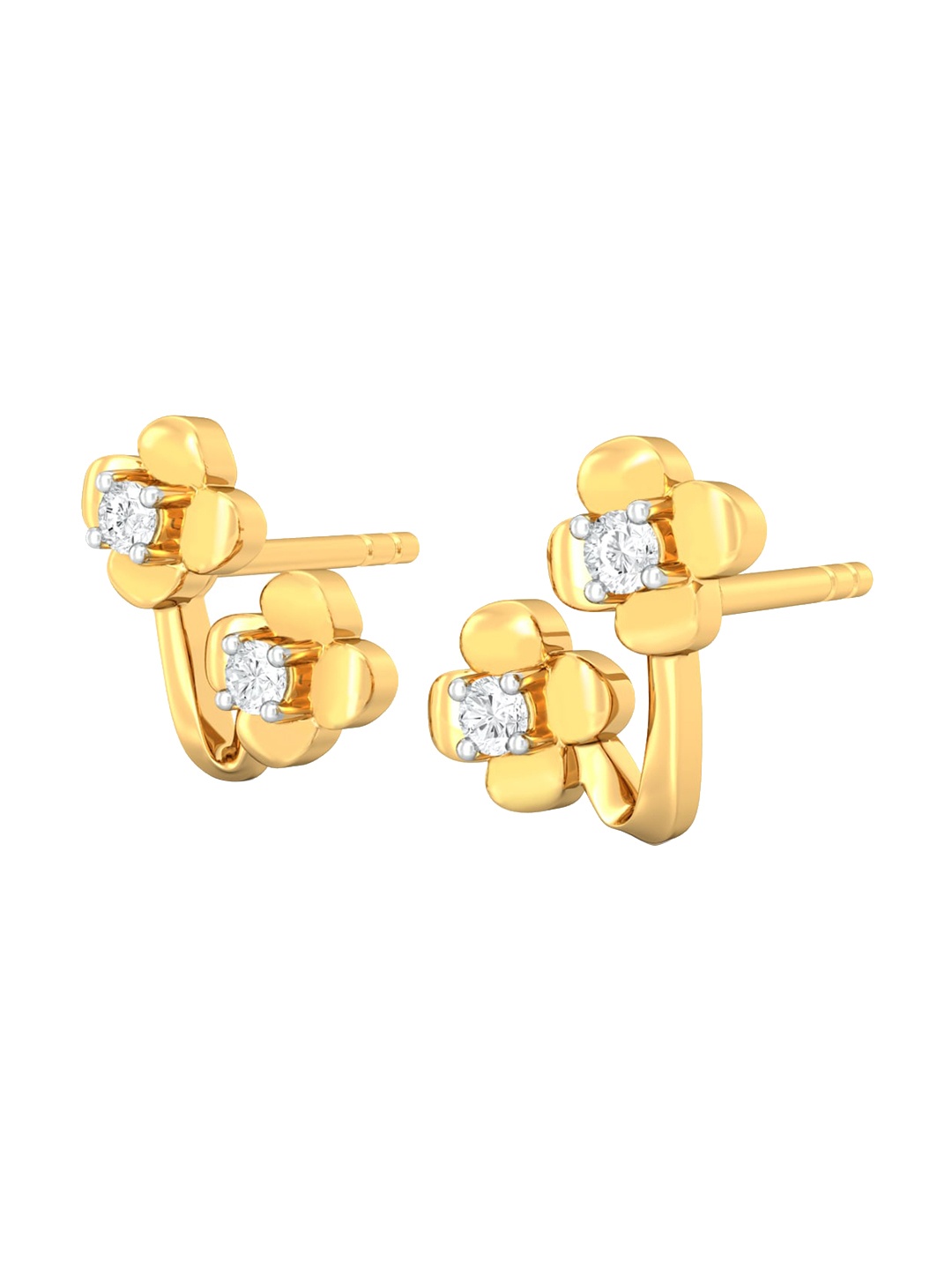 

MELORRA Petite-O-Pretty 18KT Gold Diamond Earrings-2.59gm