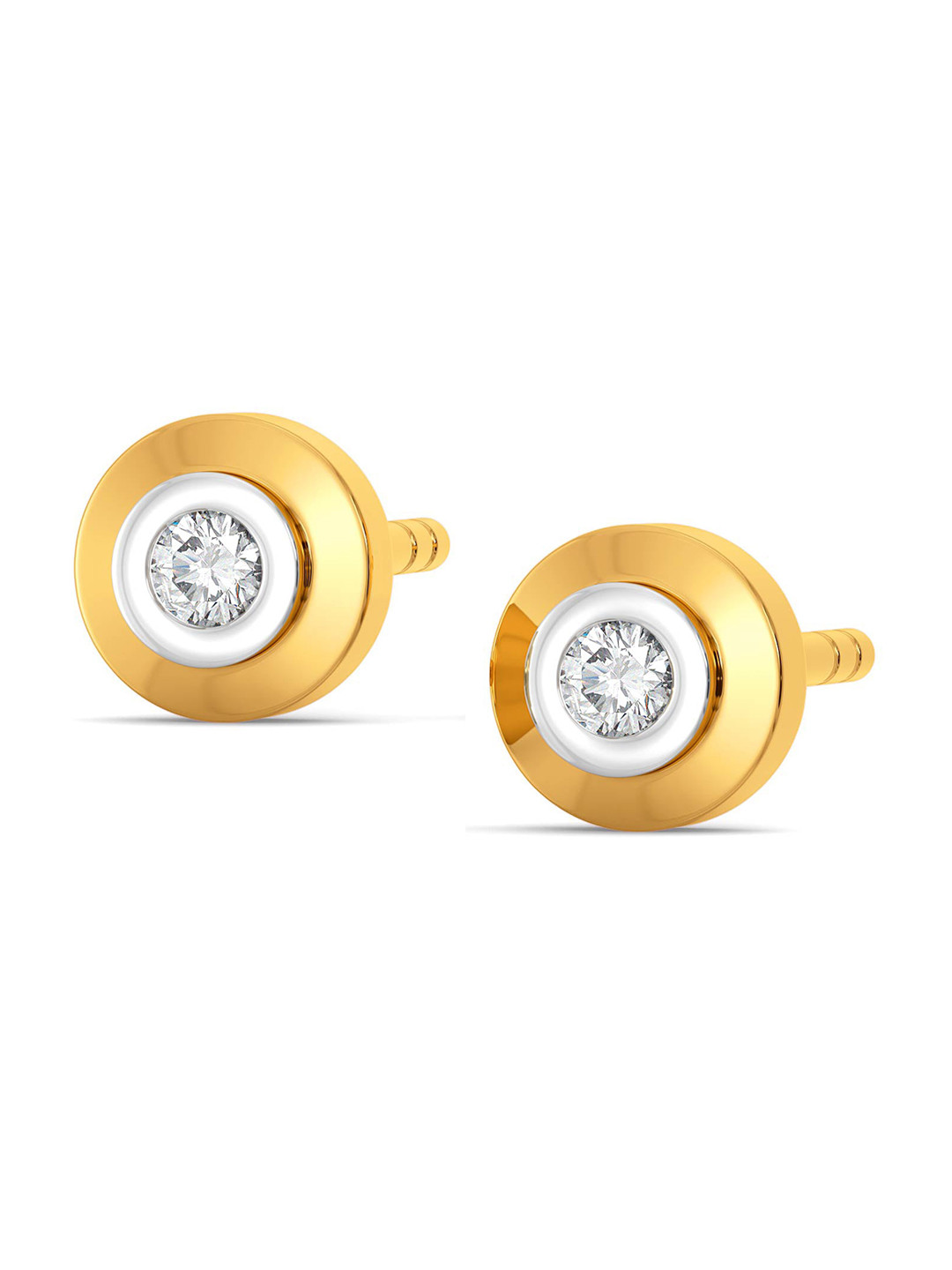 

MELORRA Diamond Orb Rhodium-Plated Diamond-Studded 18KT Gold Earrings - 1.11 gm