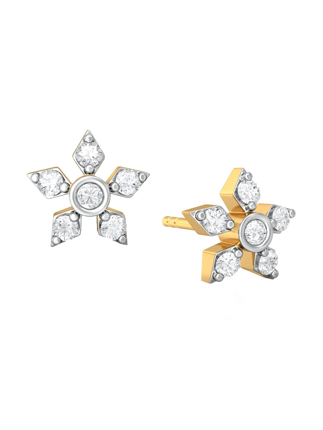 

MELORRA Dazzle and Dabble Diamond-Studded 18KT Gold Studs Earrings- 1.93 gm