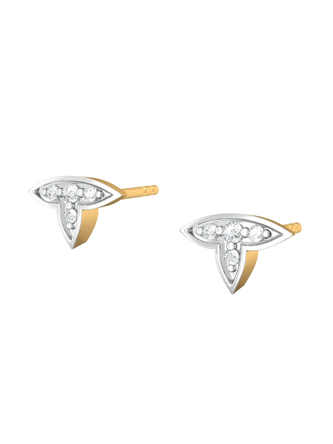 

MELORRA First Fleurs Rhodium-Plated Diamond-Studded 18KT Gold Earrings - 1.24 gm