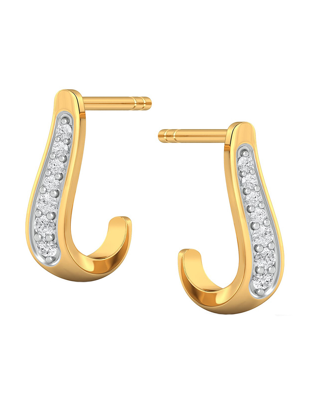 

MELORRA Coil Voile Diamond-Studded Rhodium-Plated 18KT Gold Earrings- 1.99 gm
