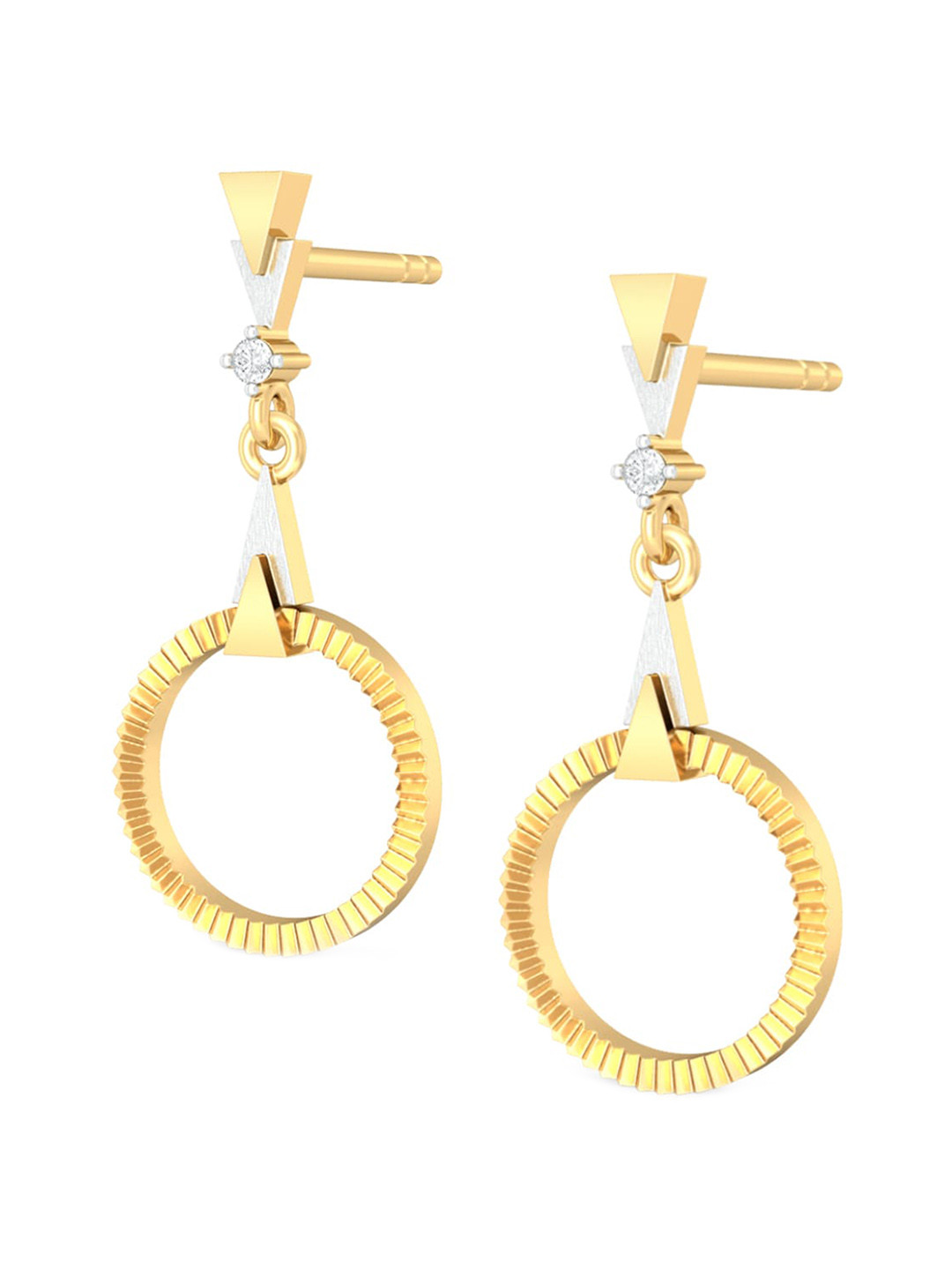 

MELORRA Celestial Halo 18KT Gold Diamond Drop Earrings- 2.63 gm