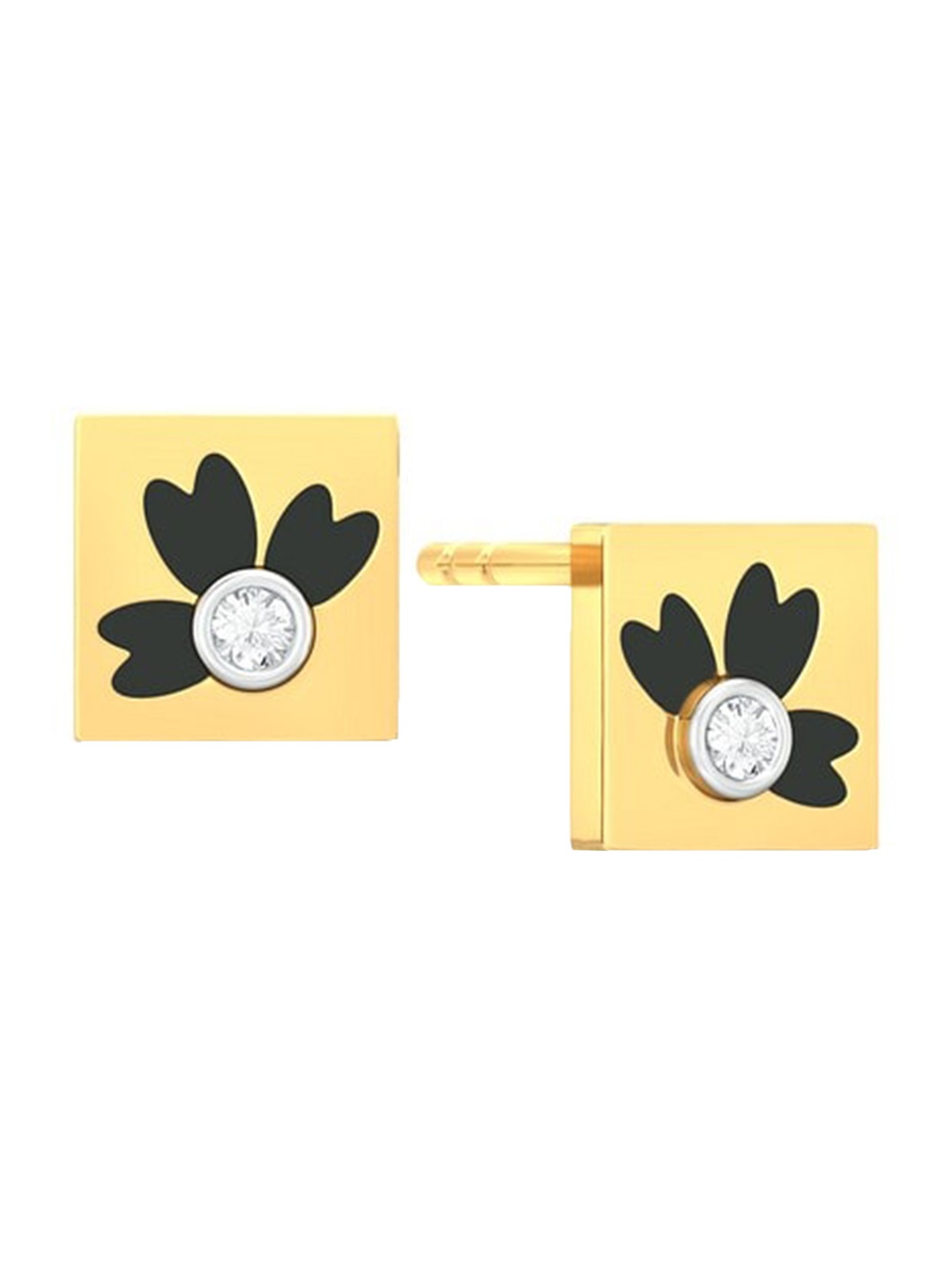 

MELORRA Coloroma Diamond-Studded 18KT Gold Stud Earrings- 5.37 gm