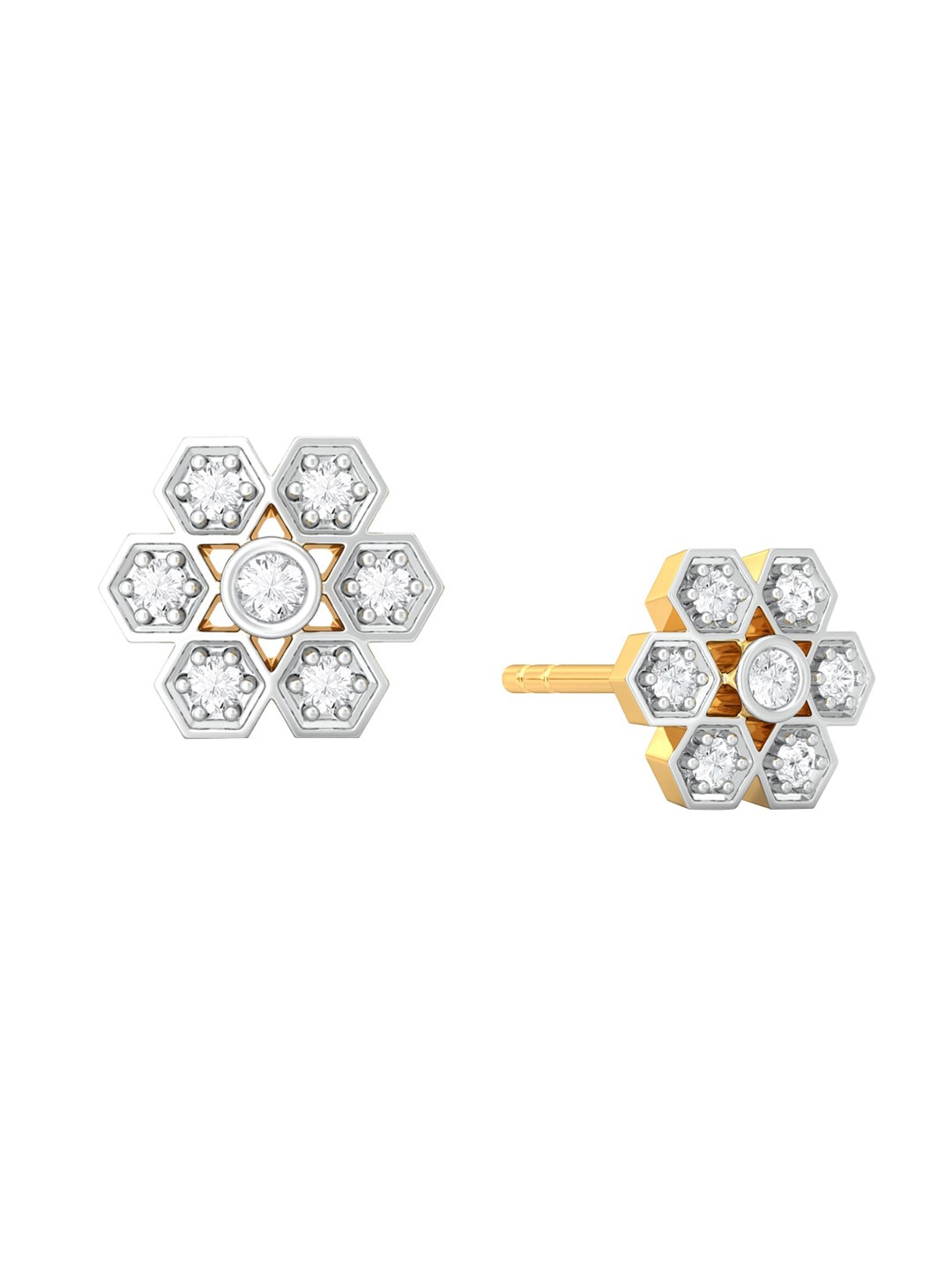 

MELORRA Dots Rhodium-Plated 18KT Gold Diamond Earrings -2.78gm