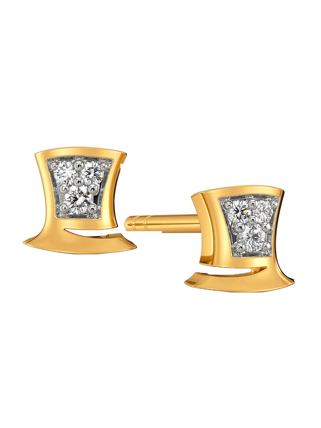 

MELORRA Jolly Hats Rhodium-Plated Diamond-Studded 18KT Gold Earrings - 1.28 gm