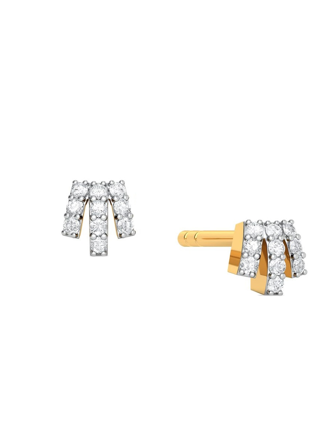 

MELORRA Crowning Glory Rhodium-Plated Diamond-Studded 18KT Gold Earrings-1.65gm