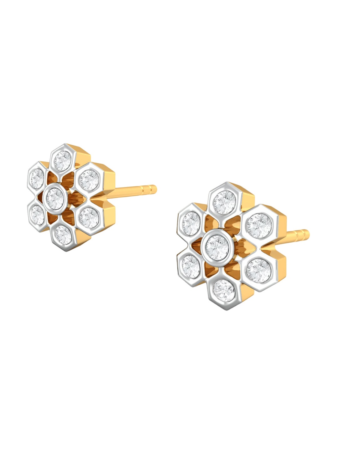 

MELORRA18KT Gold Star Gaze Diamond-Studded Stud Earrings-2.36 gm