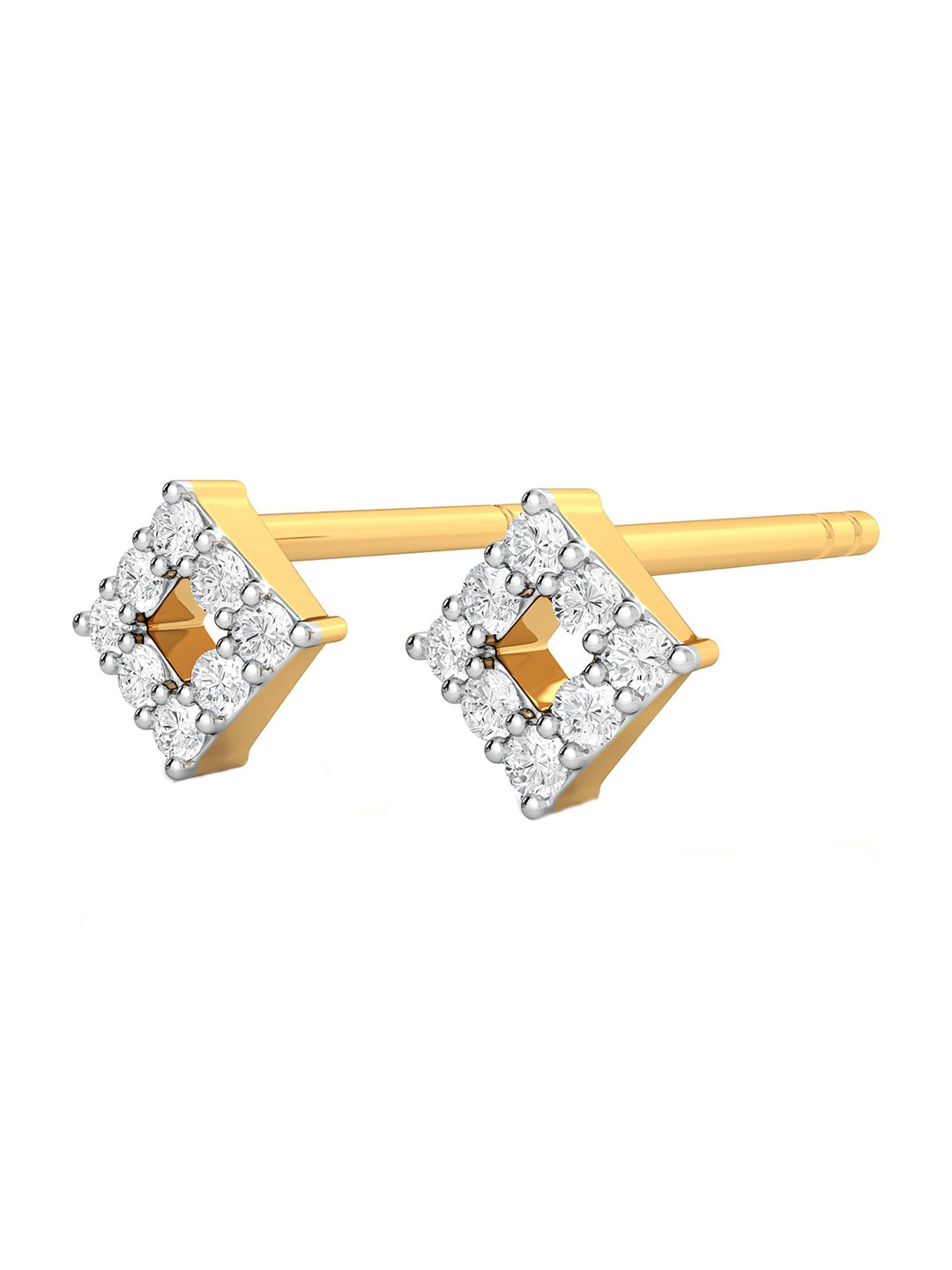 

MELORRA Teeny Dreamy Rhodium-Plated Diamond Studded 18KT Gold Earrings - 0.94 gm