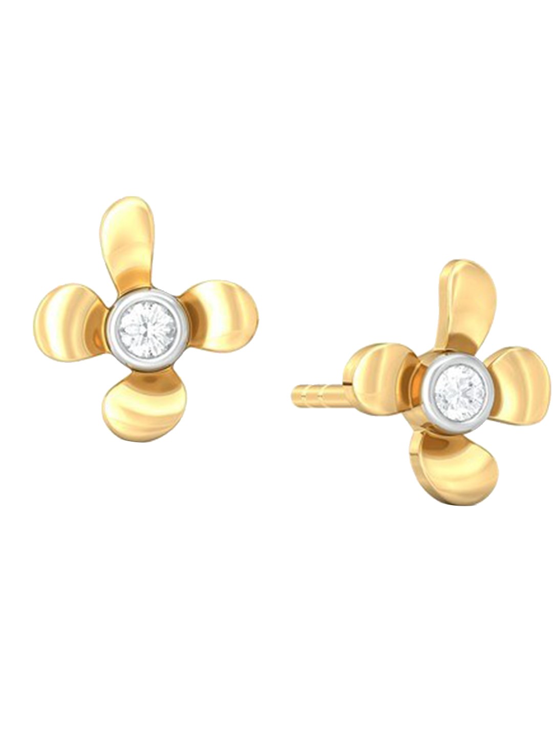 

MELORRA Sweet Floral 18KT Gold Diamond Stud Earrings-1.98gm