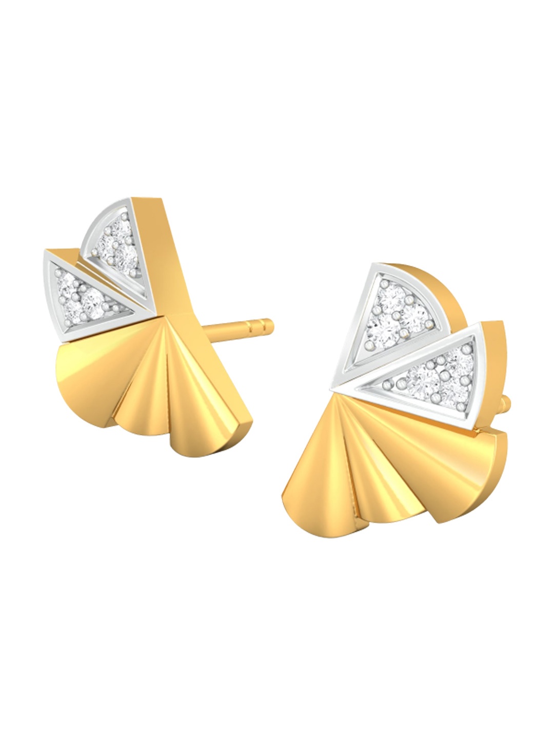 

MELORRA Florascence Diamond-Studded 18KT Gold Studs Earrings- 2.84 gm