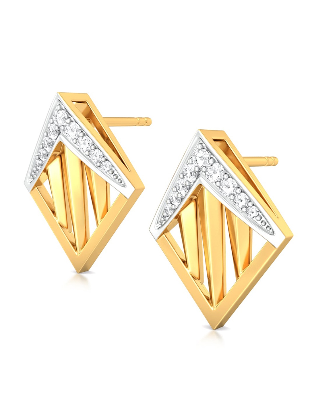 

MELORRA Akimbo 18KT Gold Diamond Stud Earrings-3.39 gm