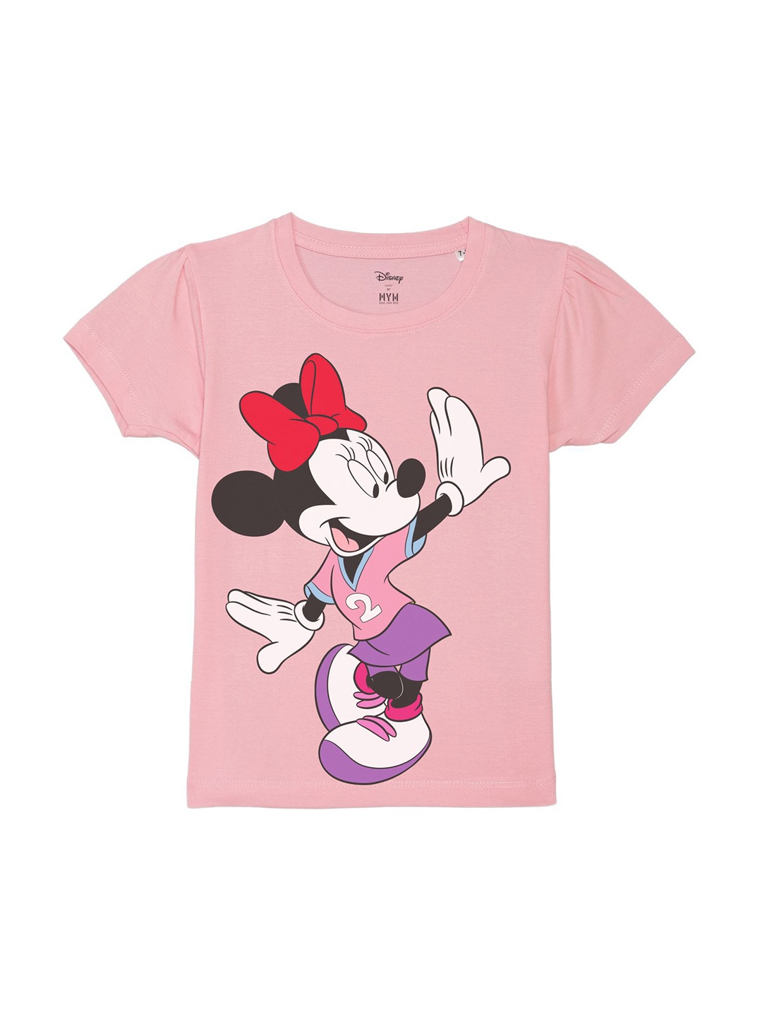 

Disney by Wear Your Mind Girls Minnie Mouse Printed Pure Cotton T-shirt, Pink