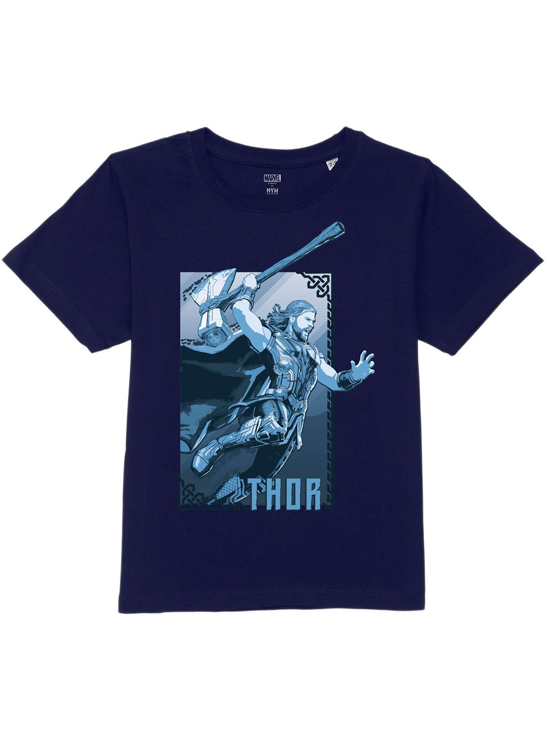 

Marvel by Wear Your Mind Boys Thor Printed Pure Cotton T-shirt, Navy blue